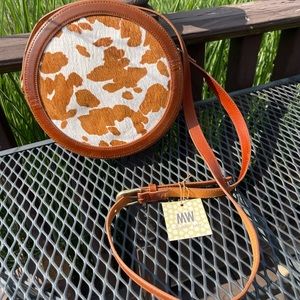 Faux hide round purse